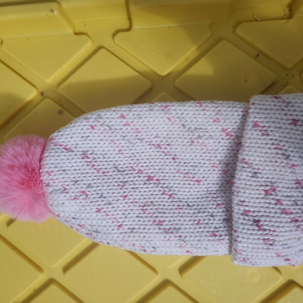 New! Hand Knitted Cozy Pink Knit Beanie
